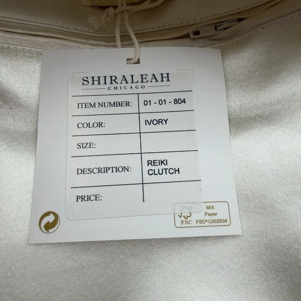 Shiraleah Chicago Reiki Clutch Ivory Embroidered Metallic Foldover Bag NWT‎